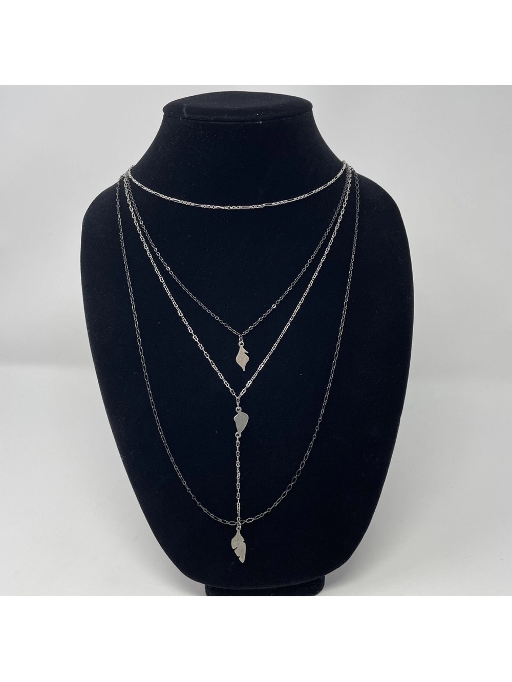 Layered Silver-Tone Feather Pendant Necklace from Free People